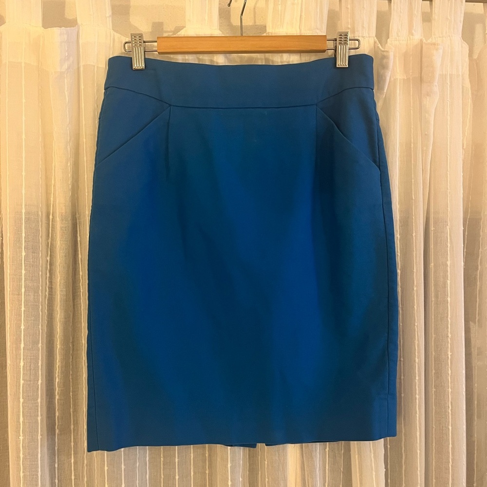J. Crew Vibrant Blue Pencil Skirt
